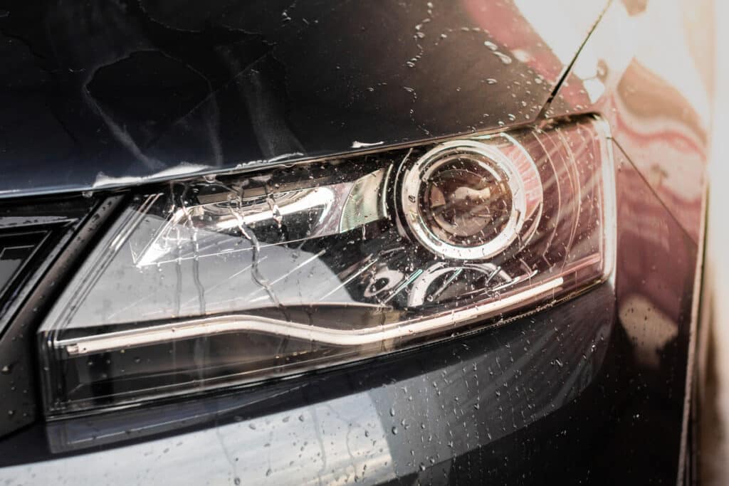 Cracked headlight with water that needs headlight repair